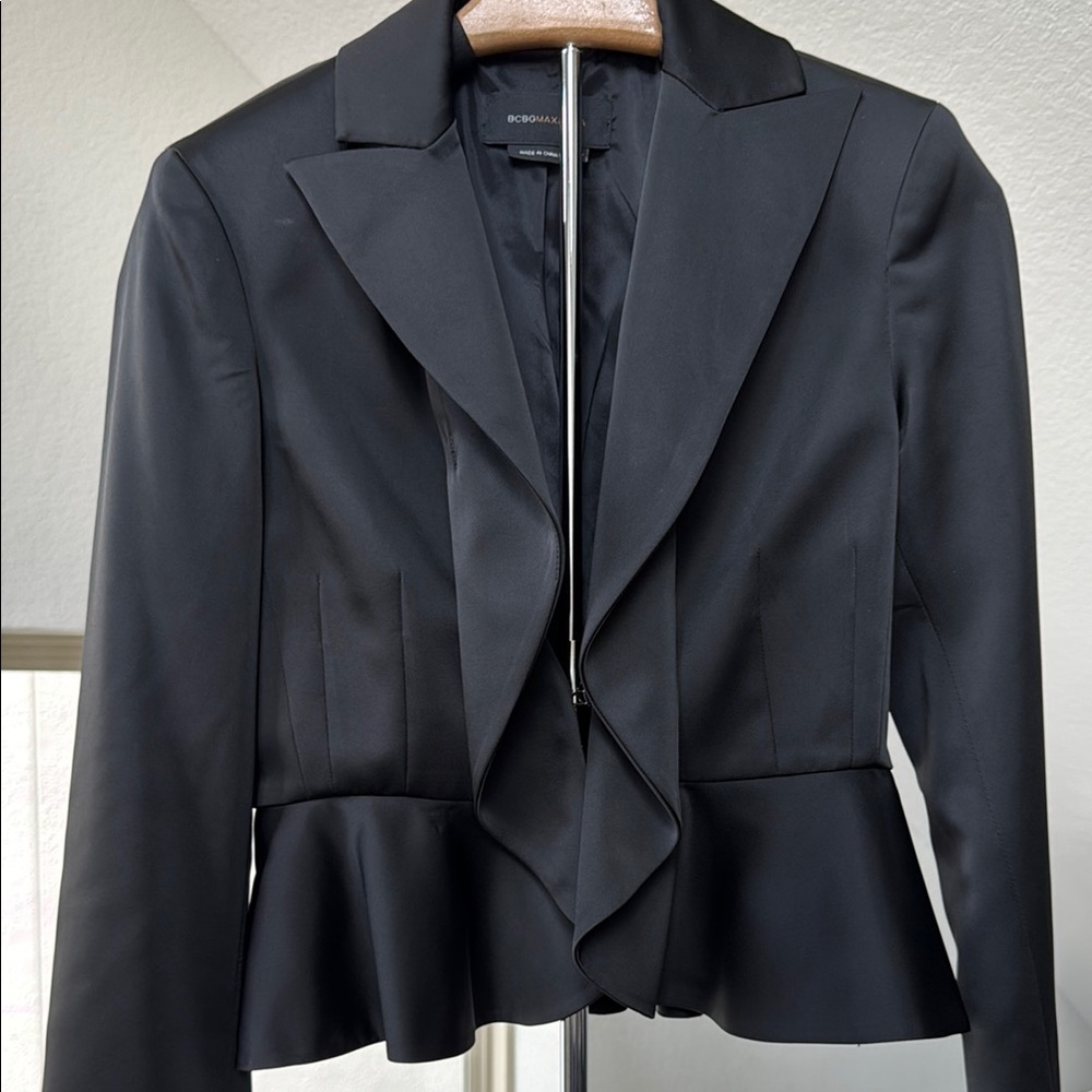 Black Peplum Blazer by BCBGMAXAZRIA